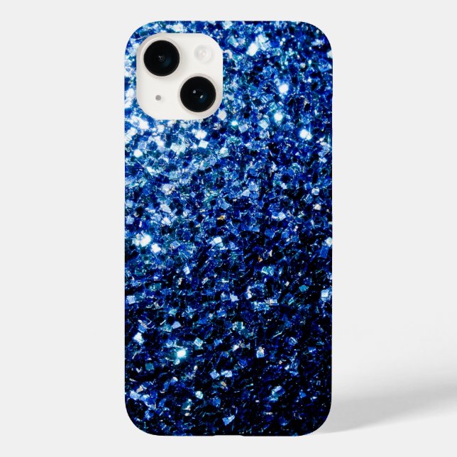 Dunkelblauer Glitzer Glitzern Case-Mate iPhone Hülle (Rückseite)