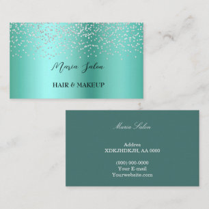Dunkelblauer Glitzer Silver Aquarell Business Card Visitenkarte