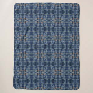 Dunkelblauer Himmel Tie Dye Muster Sherpadecke