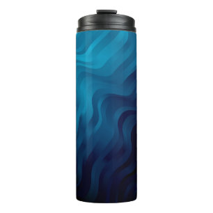 Dunkelblauer Hintergrund mit Linien. Farbige Illus Thermosbecher