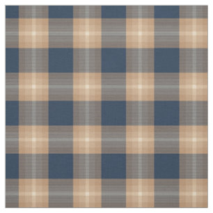 Dunkelblauer Kaffee Tan Brown Tartan Squares Muste Stoff