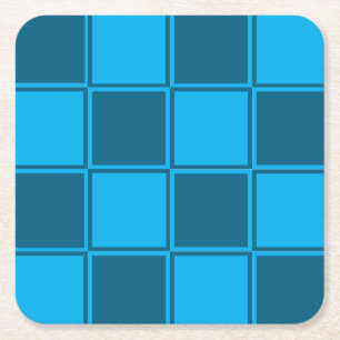 Dunkelblauer Karo-Muster Rechteckiger Pappuntersetzer