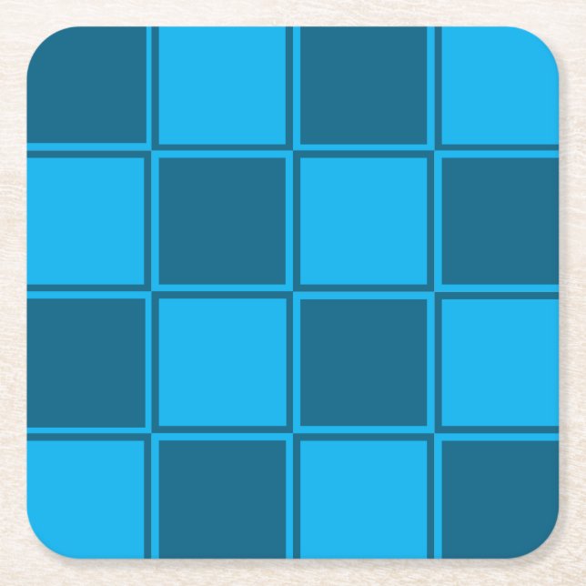Dunkelblauer Karo-Muster Rechteckiger Pappuntersetzer (Vorderseite)