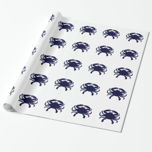 Dunkelblauer Krebs Geschenkpapier