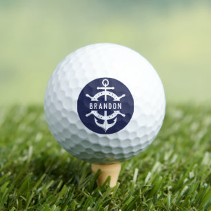 Dunkelblauer Nautischer Individuelle Name Ankeror Golfball
