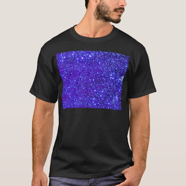 Dunkelblauer Schein-Glitzer-Nachthimmel Starfield T-Shirt (Vorderseite)