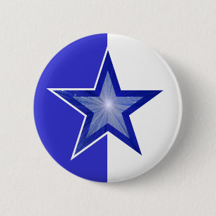 Dunkelblauer Star-Knopf blau weiß Button
