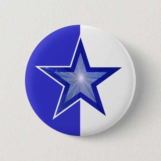 Dunkelblauer Star-Knopf blau weiß Button (Vorderseite)