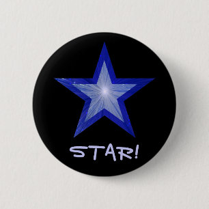 Dunkelblauer Stern "STERN!" Knopfschwarzes Button