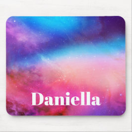 Dunkelblauer und rosa Holografischer Himmel mit In Mousepad
