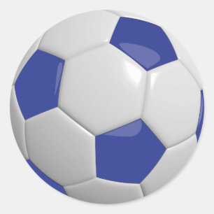 Dunkelblauer und weißer Fußball Runder Aufkleber
