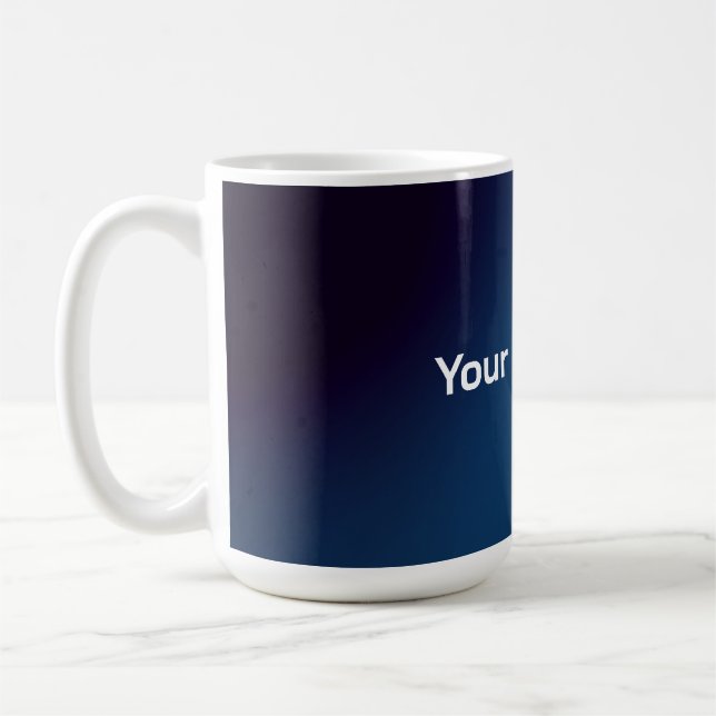 Dunkelblaues Abstraktes Muster | Füge Text hinzu Kaffeetasse (Links)