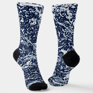 Dunkelblaues Abstraktes Muster Socken