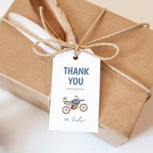 Dunkelblaues Dirt-Bike-Geburtstags-Geschenk-Tag Geschenkanhänger