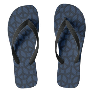 Dunkelblaues Friedenszeichen Flip Flops