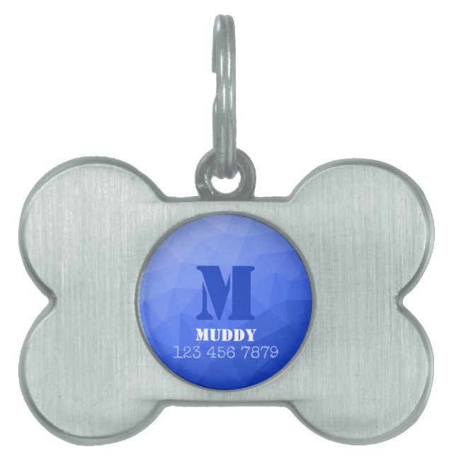 Dunkelblaues geometrisches Maschenmuster, kundensp Tiermarke (Vorderseite)