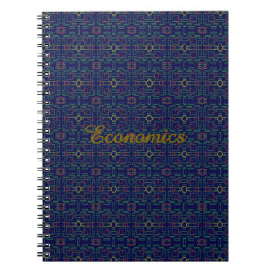 Dunkelblaues geometrisches Spiral-Foto-Notizbuch Notizblock