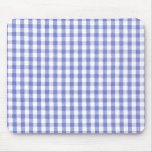 Dunkelblaues Gingham-Muster Mousepad