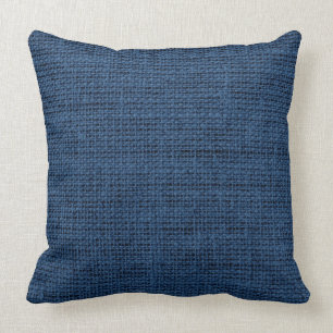 Dunkelblaues Jute-Burlap-Leinen rustikal Kissen