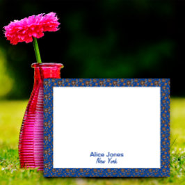 Dunkelblaues Muster braune natürliche Blume Notizblock