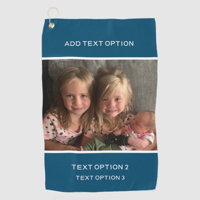 Dunkelblaues Personalisiertes kundenspezifisches F Golfhandtuch (Vorderseite)