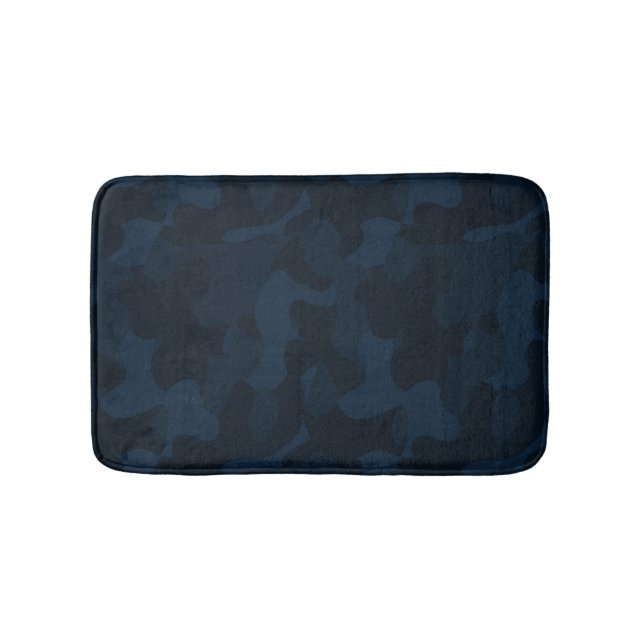 Dunkelblaues Tarnmuster Abstract Badematte (Vorderseite)