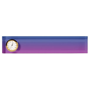 Dunkelblaues u. lila Ombre Namensplakette