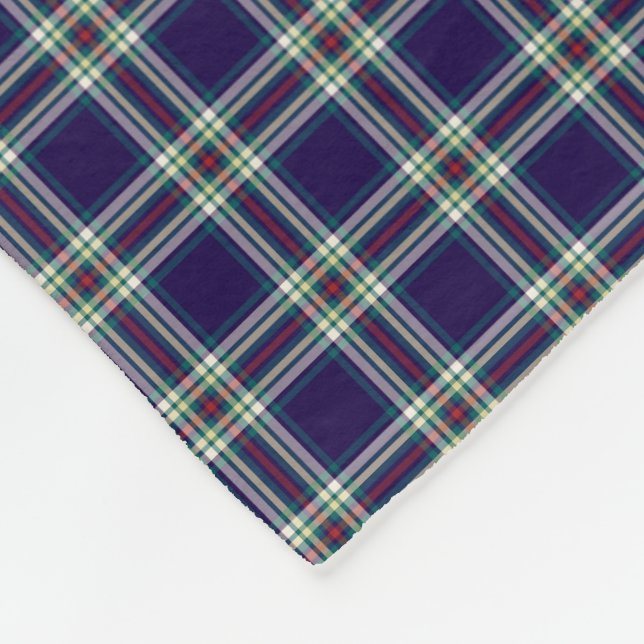 Dunkelblaues Vintages Kariertes Muster Fleecedecke (Ecke)