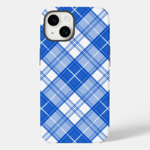 Dunkelblaues weißes Tartan Muster yxm0uat9 diagona Case-Mate iPhone 14 Hülle