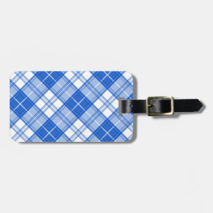 Dunkelblaues weißes Tartan Muster yxm0uat9 diagona Gepäckanhänger