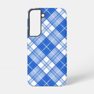Dunkelblaues weißes Tartan Muster yxm0uat9 diagona Samsung Galaxy Hülle