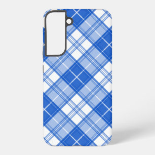Dunkelblaues weißes Tartan Muster yxm0uat9 diagona Samsung Galaxy Hülle
