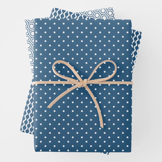 Dunkelblaues Wrapping Paper Set Geschenkpapier Set (Beispiel)