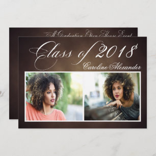 Dunkelbraun Abschluss Feier Einladung