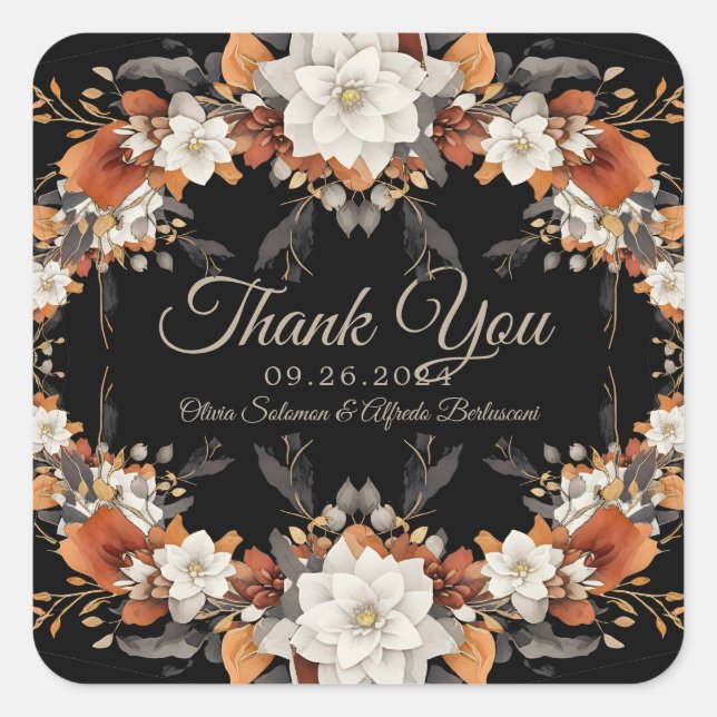 Dunkelbraun, Kaffeekaramel und beigefarbener Herbs Quadratischer Aufkleber (Vorderseite)