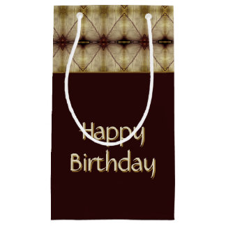 Dunkelbraun mit Muster Kleine Geschenktüte