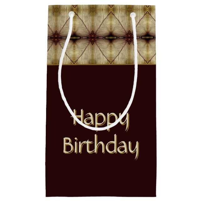 Dunkelbraun mit Muster Kleine Geschenktüte (Vorderseite)