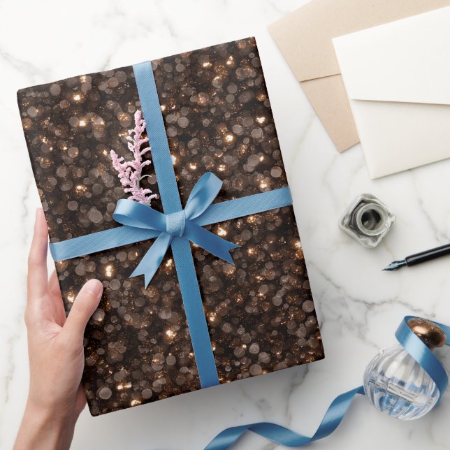 Dunkelbraun Reiche Glitterstruktur Geschenkpapier (Schenken)