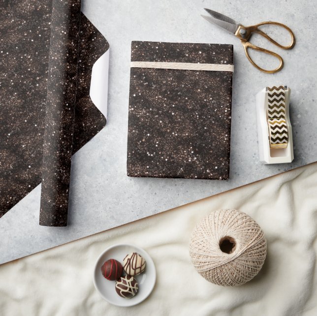 Dunkelbraun Reiche Glitterstruktur Geschenkpapier (Kunsthandwerk)