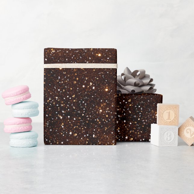Dunkelbraun Reiche Glitterstruktur Geschenkpapier (Babyparty)