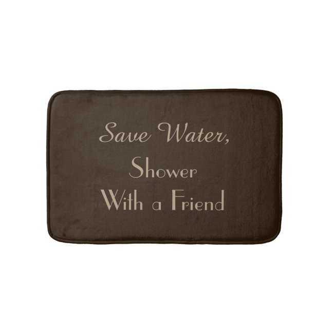 Dunkelbraun Rettete Wasser Funny Plush Bath Mat Badematte (Vorderseite)