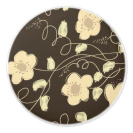 Dunkelbraun und Mandelschrank Pull Keramikknauf