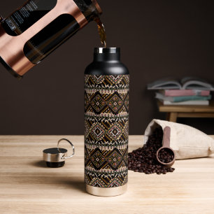 Dunkelbraun- und Schwarzmatte-Tuch Inspiriert Trinkflasche