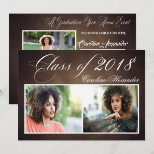 Dunkelbraune Abschluss - Einladung