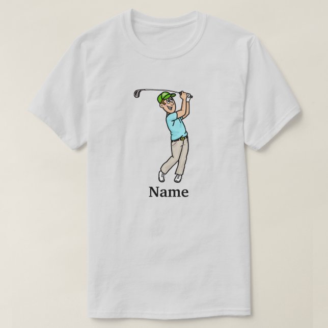 Dunkelbraune Haar Männchen Golfer Par-T-Shirt Typ  T-Shirt (Design vorne)