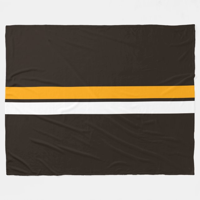 Dunkelbraune, hellgelbe Streifen Fleecedecke (Vorderseite (Horizontal))