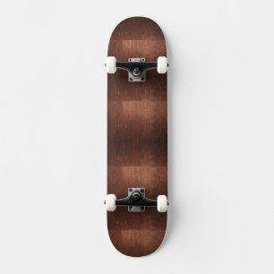 Dunkelbraune Holztextur Skateboard