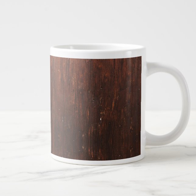 Dunkelbraune Imitate Wood Jumbo-Tasse (Rechts)