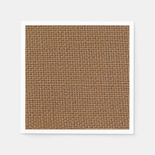 Dunkelbraune Jute-Burp-Foto realistisch Serviette (Vorderseite)