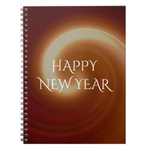 Dunkelbraune Lichtspirale Kunst Notizblock